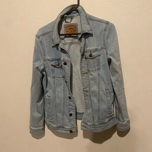 Men Pull&Bear Jean Denim Goods Patch Jacket